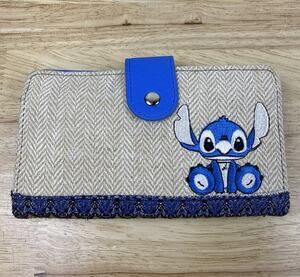 Disney Loungefly Stitch Wallet Blue Embroidered Lilo & Stitch